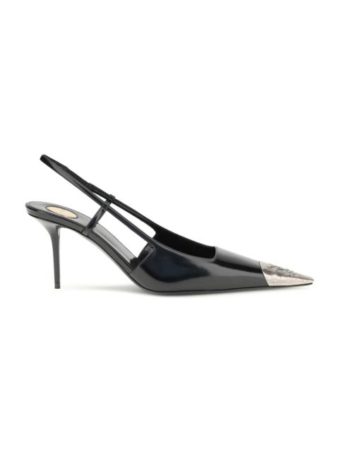 SAINT LAURENT Glossy Leather Jeanne Pumps