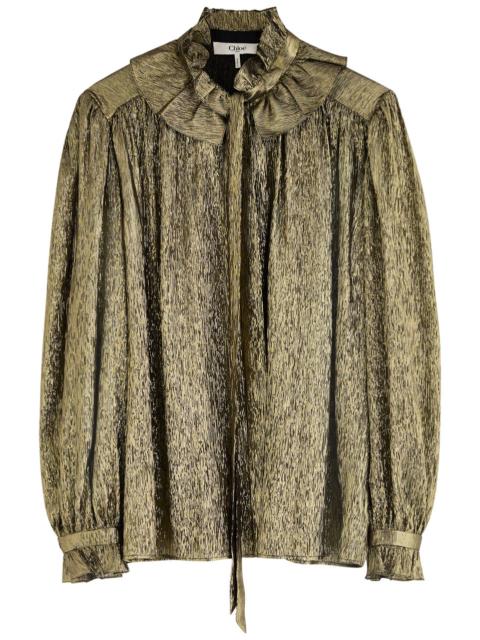 Chloé Chloe Metallic Silk-blend Blouse