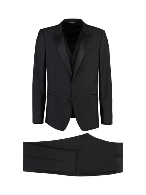 Dolce & Gabbana Three-piece Suit In Wool And Silk