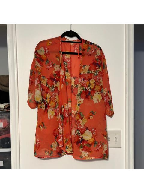 Other Designers Elodie Sheer Floral Kimono