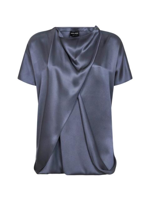 GIORGIO ARMANI Giorgio Armani Draped Asymmetric Top