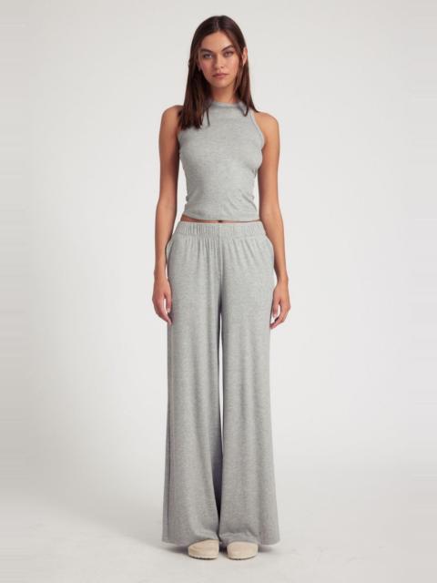 SPRWMN HEATHER GREY RIB WIDE LEG PANTS