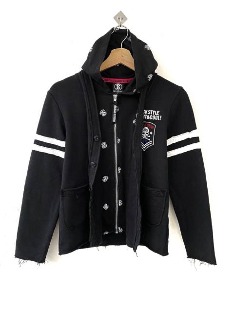 Other Designers Japanese Brand - Ba-t sustudio Rock Style Skulls Zipper/Button Hoodies