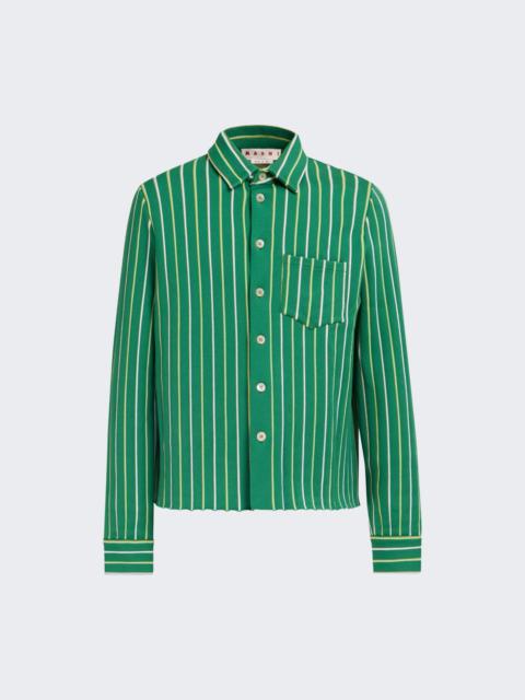 Marni Striped Techno Knit Shirt Green