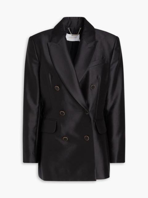 Zimmermann Double-breasted wool and silk-blend gabardine tuxedo jacket