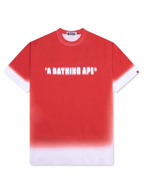 A BATHING APE® SPRAY PRINT BATHING APE LOGO RELAXED FIT TEE - RED