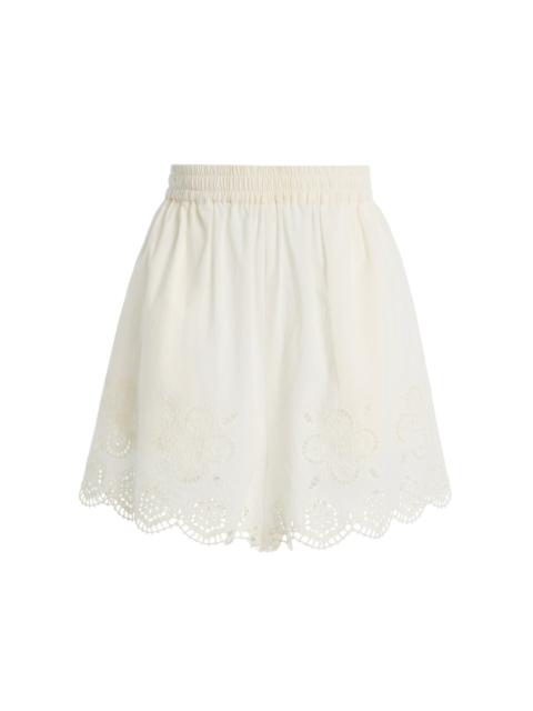 Sea Babette Eyelet Cotton Shorts white