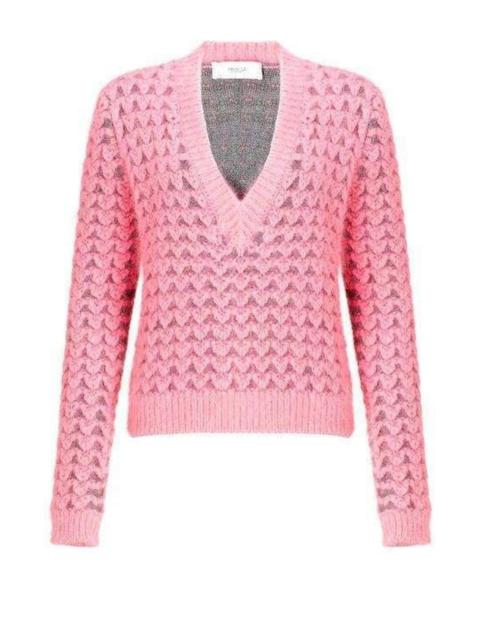 Other Designers Chunky Pink Angora V Neck Jumper
