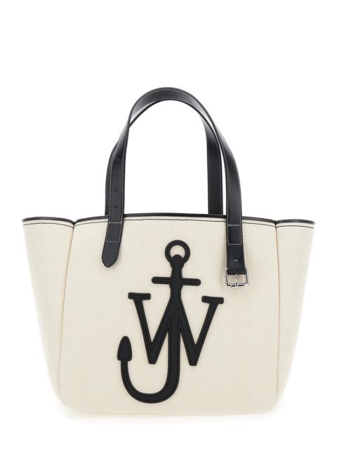 Other Designers Jw Anderson Women White Shopper With Jw Logo On The Front In Canvas And Leather Woman