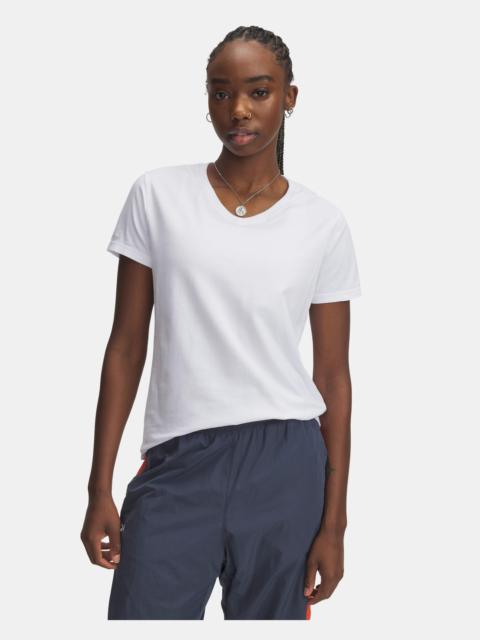Under Armour Women's UA Icon Charged Cotton V-Neck Short Sleeve