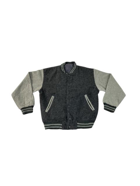 Other Designers Vintage - Rare Japanese Brand Simple Wool Varsity Jacket Snap Button