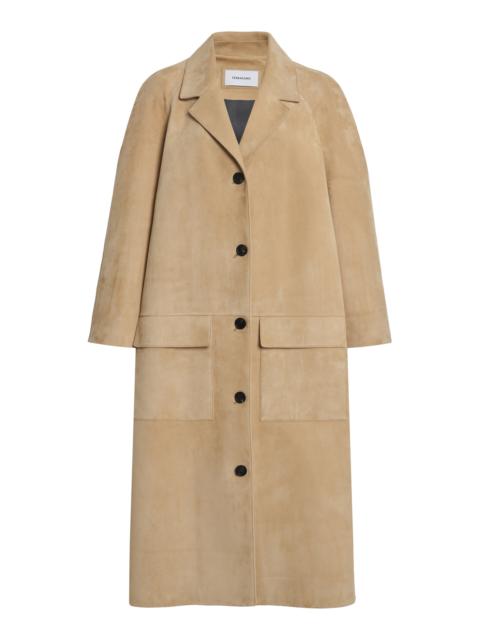 FERRAGAMO Suede Car Coat neutral