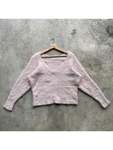 Other Designers Aran Isles Knitwear - Olive Des Olive Mohair Shag Shaggy Fur Knitwear Sweater