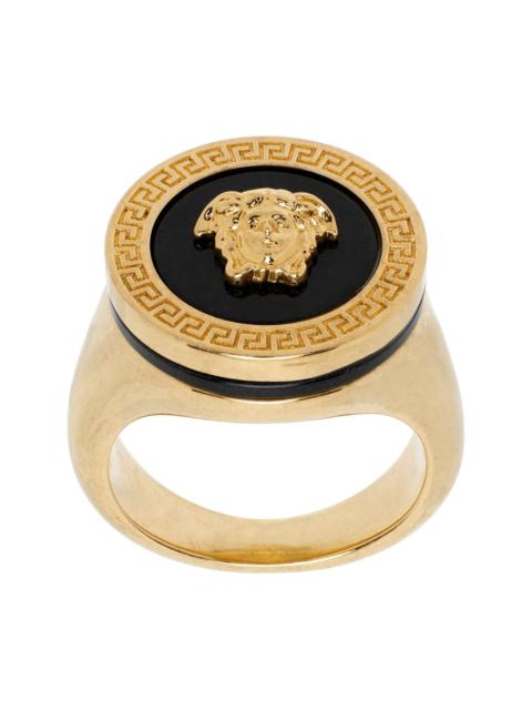 VERSACE Gold Enamel Medusa Ring