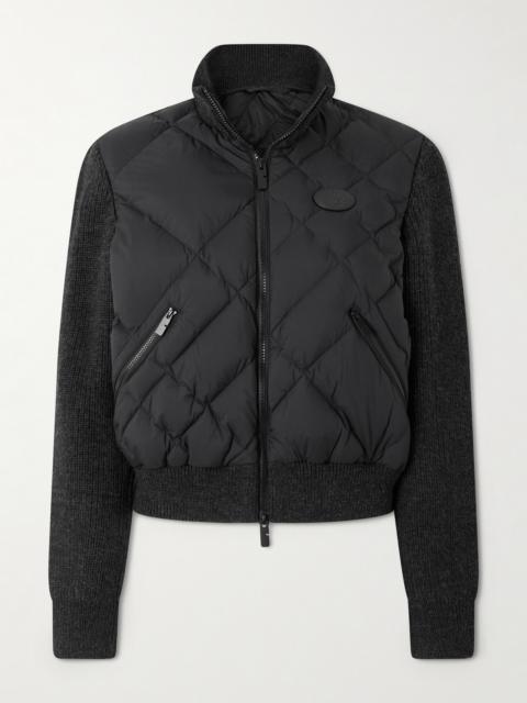 Burberry Ribbed Wool-blend Paneled Padded Shell Down Jacket
