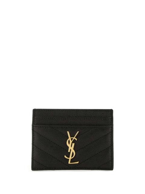 SAINT LAURENT Saint Laurent Women Cassandre Matelassé Card Case In Grain De Poudre Leather