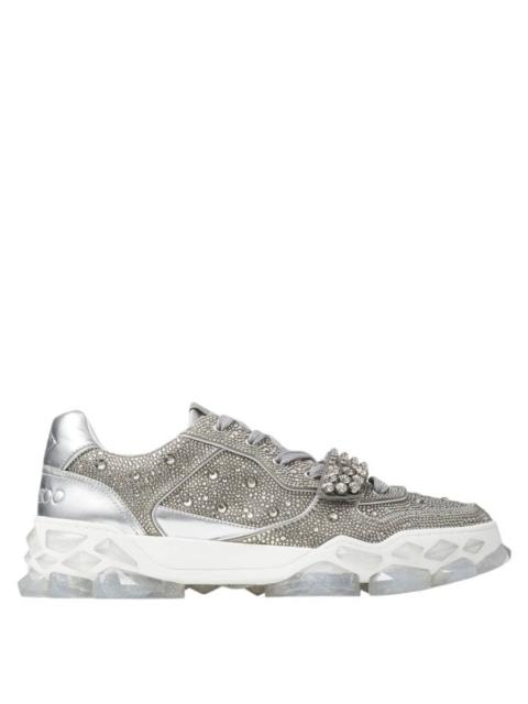 JIMMY CHOO Jimmy Choo Diamond X Strap Crystal Embellishment Trainers
