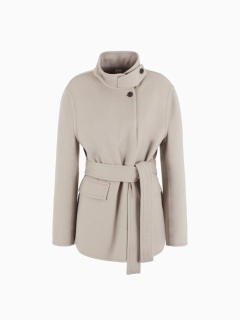 GIORGIO ARMANI Single-breasted cashmere double cloth pea coat