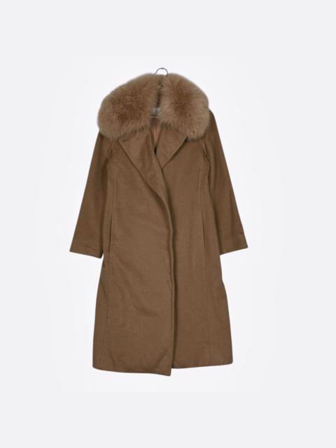 Max Mara Max Mara Brown Coat With Large Fur Collar