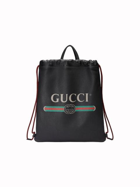 GUCCI Gucci Drawstring Backpack Vintage Logo Black