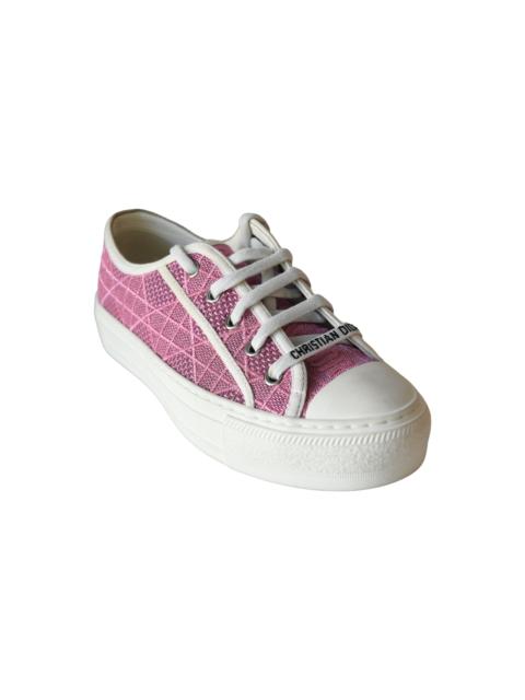 Dior Dior Walk'n' Faded Cannage Motif Embroidered Denim Sneakers Pink