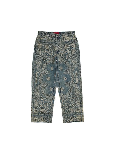 Supreme Supreme Bandana Jacquard Baggy Jean 'Blue'
