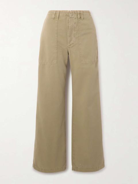 Yuna cotton-twill wide-leg pants Camel