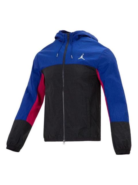 Jordan Air Jordan SS22 Colorblock Zipper Long Sleeves Hooded Jacket Blue DJ0253-455