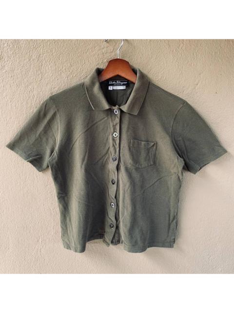 FERRAGAMO Rare Vintage Ferragamo Unisex Boxy/Cropped Pocket Shirt