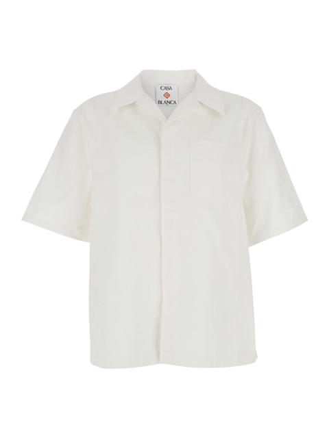 CASABLANCA Casablanca Men White Bowling Shirt With Cuban Collar In Cotton Man