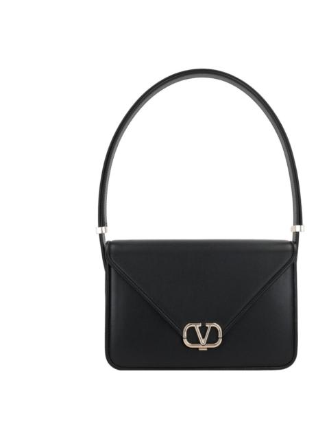 Valentino Valentino Garavani Black Leather Vlogo Shoulder Bag
