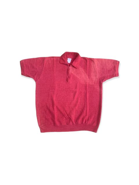 Other Designers Vintage 60s Creslan Half Zip Short Sleeve Sweatshirt