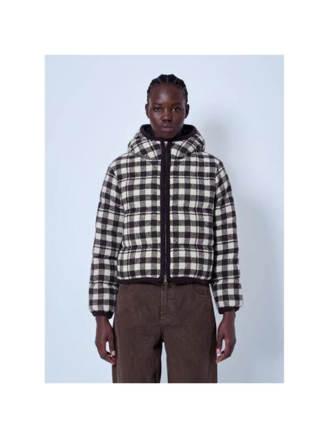 Moncler MONCLER Abstraction Brown Wool Blend Short Down Jacket New &