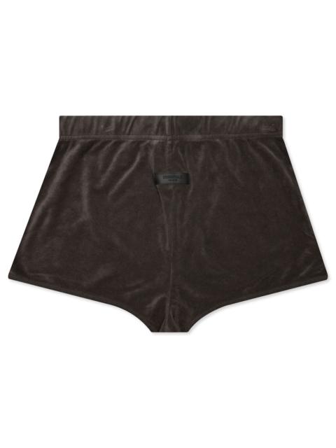 ESSENTIALS WOMEN'S TERRY BEACH SHORT - OFF BLACK