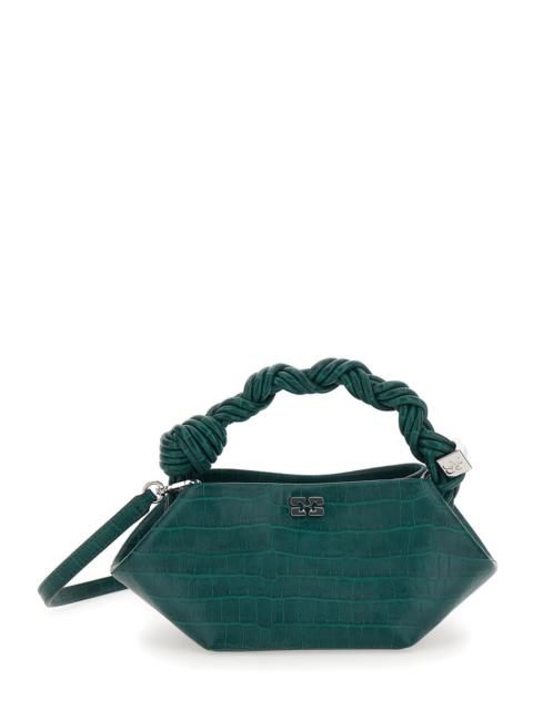 GANNI Ganni Women 'Bou' Grey Handbag With Adjustable And Removable Shoulder Strap And Embossed Croc Effect