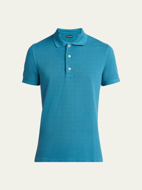 TOM FORD Men's Lyocell Pique Polo Shirt