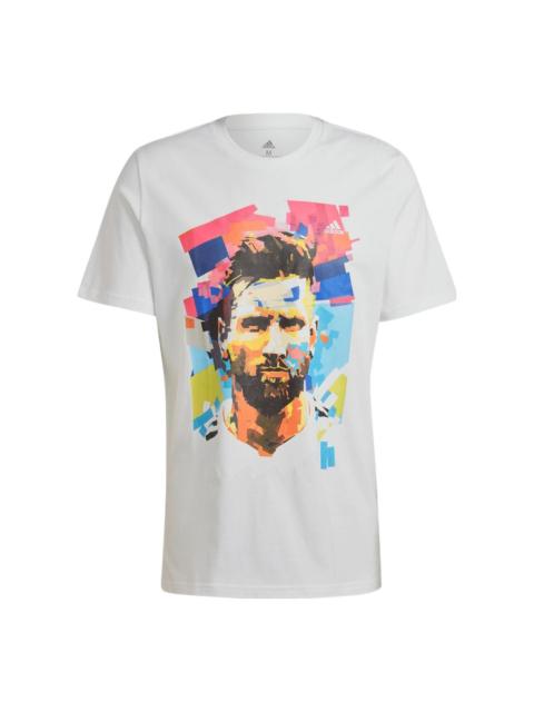 adidas adidas M Messi G T Character Printing Alphabet Numeric Soccer/Football Sports Short Sleeve Black HA0