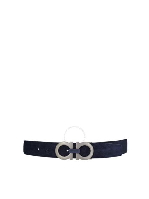 Ferragamo Gancini-Buckle Suede Belt