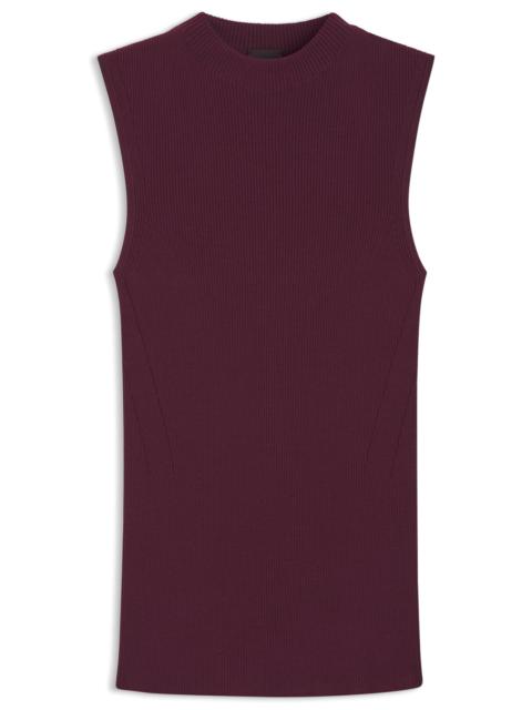 BOSS RIBBED TOP WITH MOCK NECKLINE