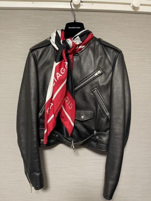 Balenciaga Scarf Leather Biker Jacket