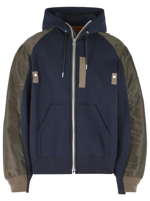 sacai Sacai Navy Cotton And Khaki Blend Sweatshirt Men