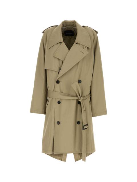BALENCIAGA Balenciaga Women Sage Green Gabardine Trench Coat