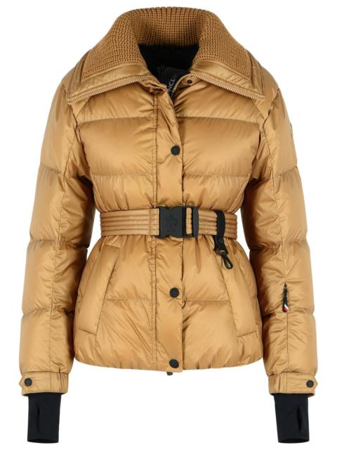 Moncler Moncler Grenoble Padded 'BATAILLOUSE' Ski Jacket With Camel Beige Polyamide Belt