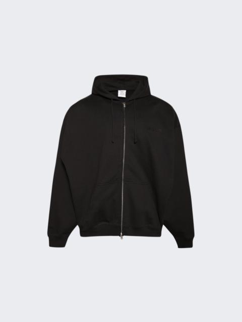 VETEMENTS Embroidered Logo Zip Up Hoodie Black