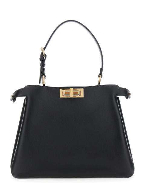 FENDI Fendi Women 'Pekaboo Soft Medium' Black Handbag With Twist Lock In Leather Woman