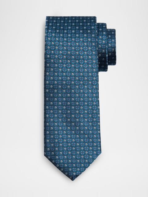 Canali Men's Round Medallion Silk Jacquard Tie