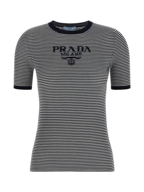 Prada Striped silk t-shirt