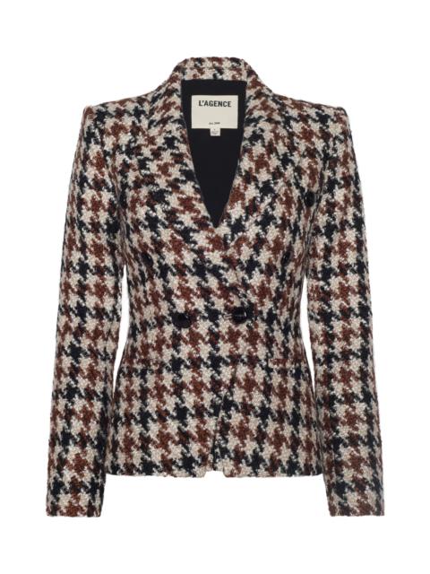L'AGENCE Marie Houndstooth Tweed Blazer