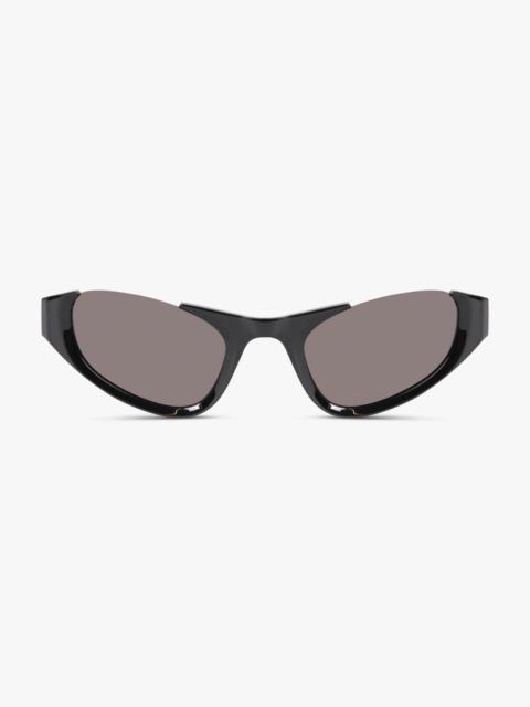 Alaïa CAT EYE LETTERING SUNGLASSES | BLACK/BLACK/GREY