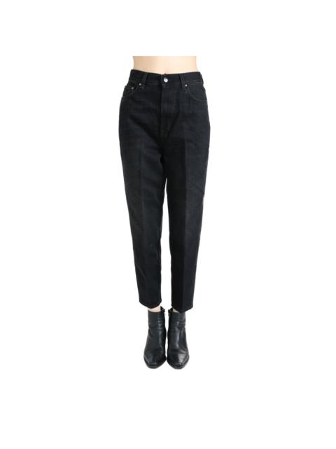 logo-patch cropped jeans